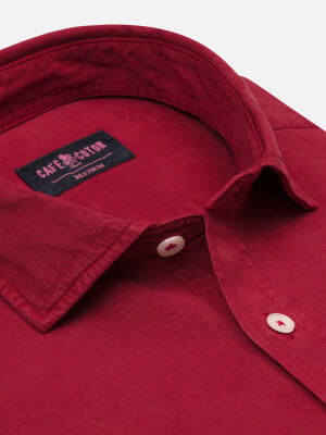 Camicia Lio in gabardina lavata rosso