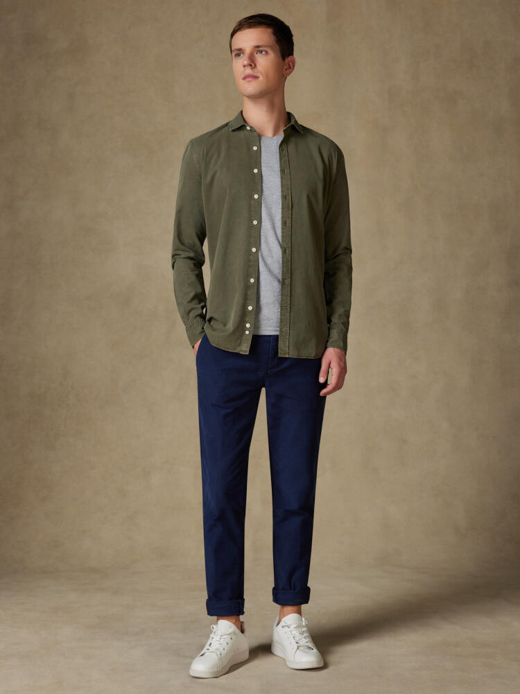 Lio shirt in khaki washed gabardine