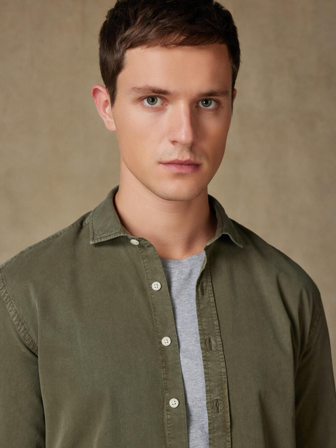 Chemise Lio en gabardine lavée kaki