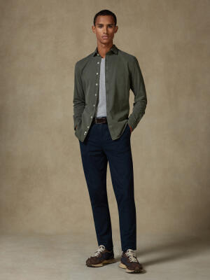 Camisa Lio en gabardina lavada caqui