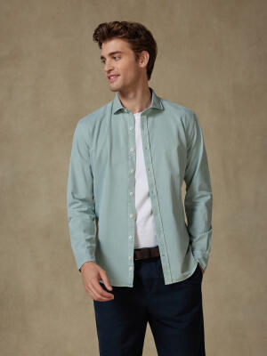 Camicia Lio in gabardina lavata mandorla