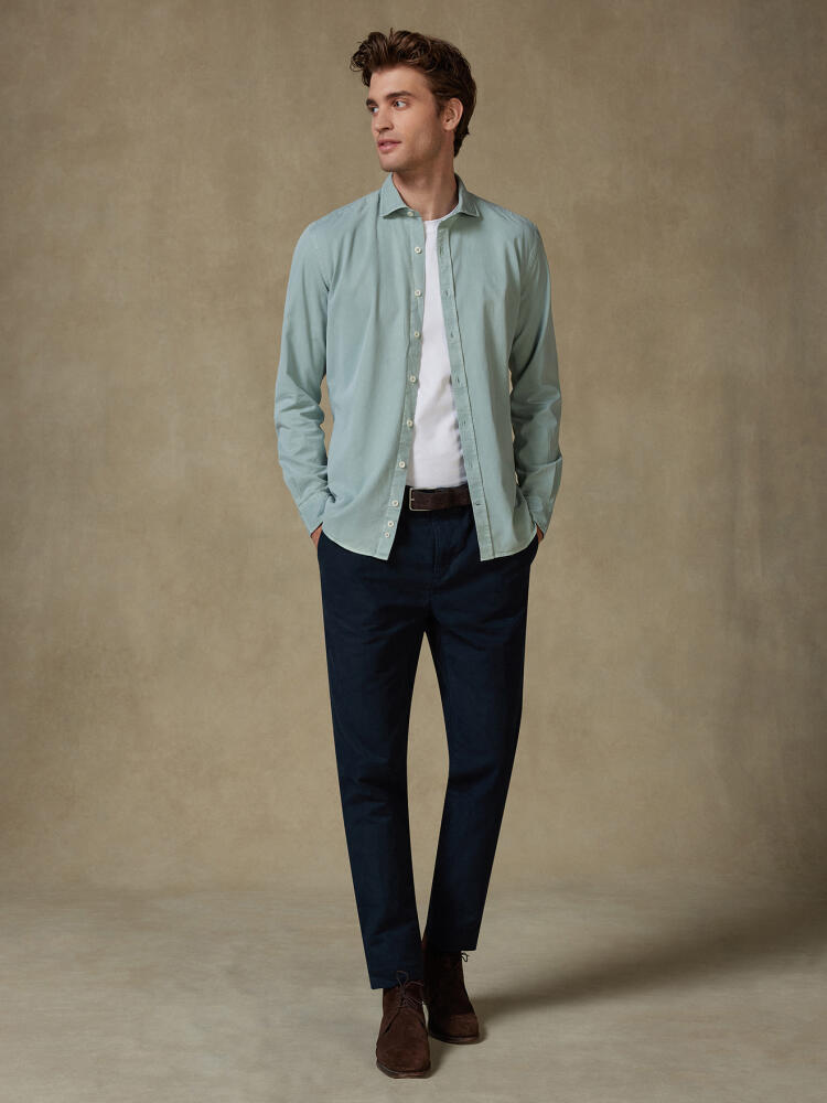 Camicia Lio in gabardina lavata mandorla