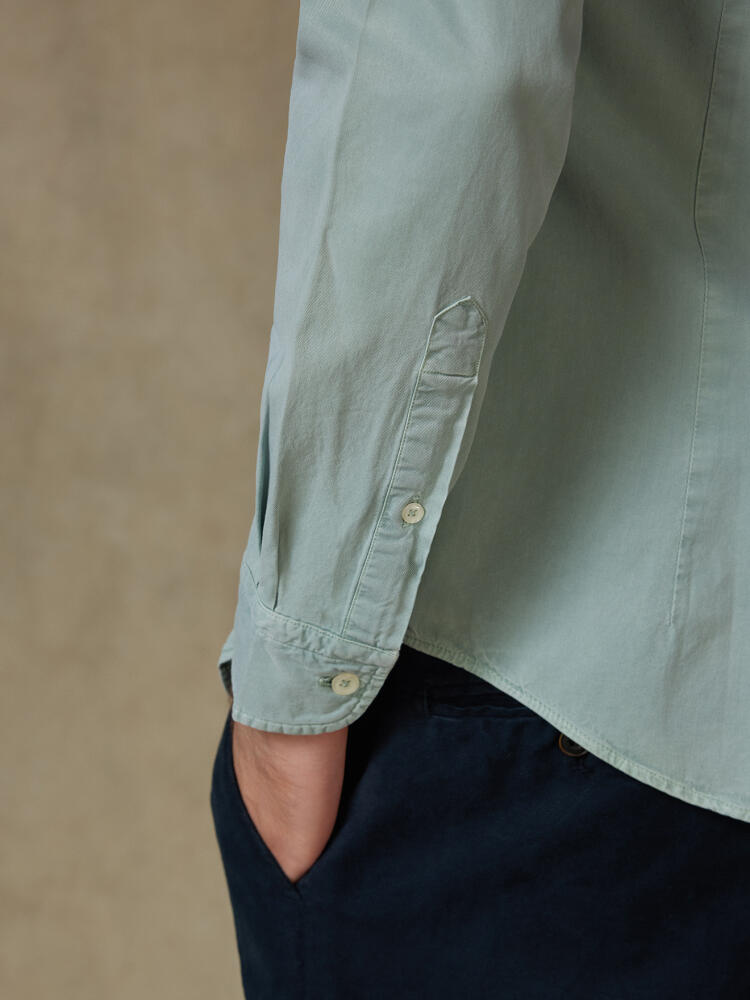Camicia Lio in gabardina lavata mandorla