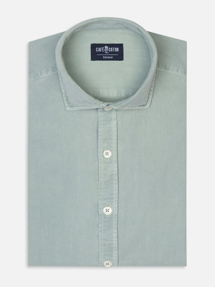 Camicia Lio in gabardina lavata mandorla