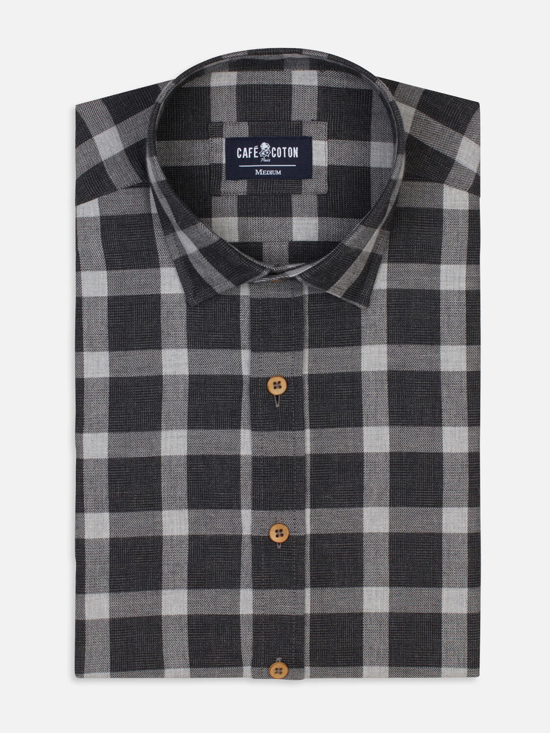 Pearl grijs flanellen overhemd