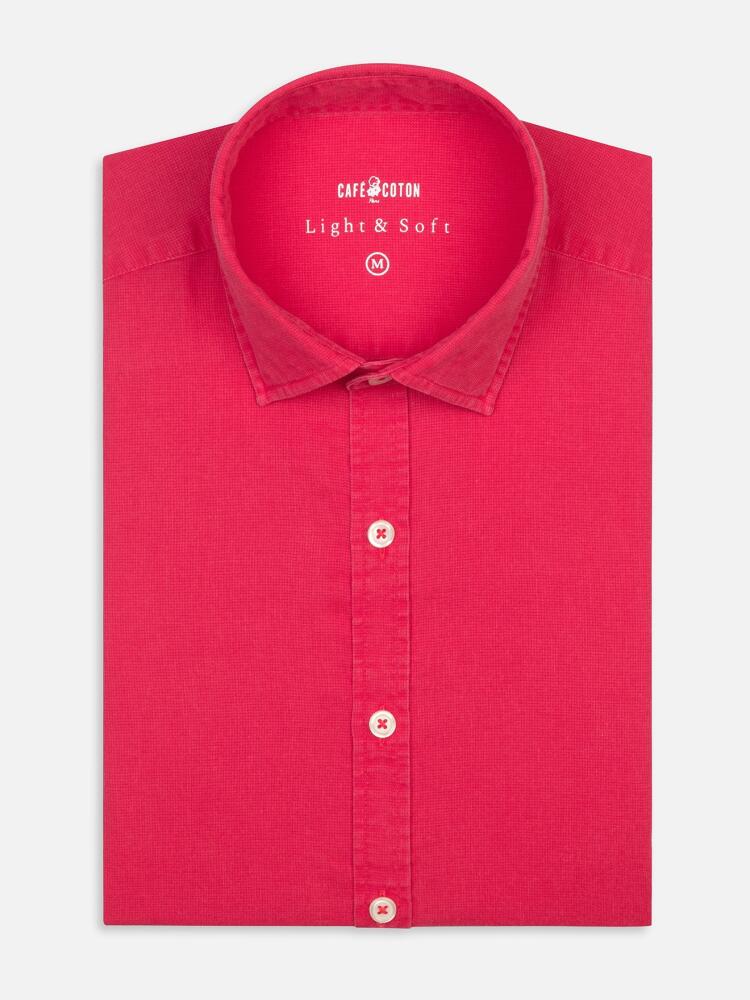 Chemise en piqué délavé rouge