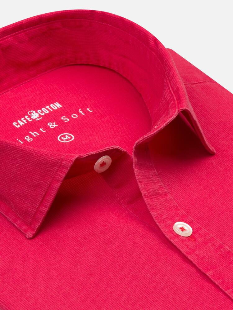 Chemise en piqué délavé rouge