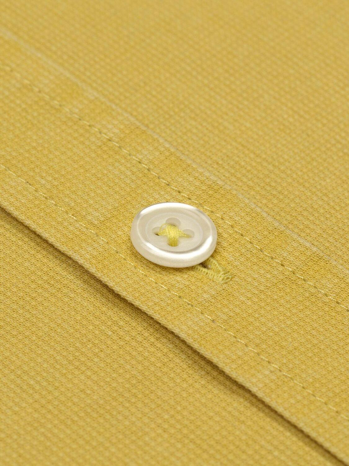 Chemise en piqu&eacute; d&eacute;lav&eacute; jaune