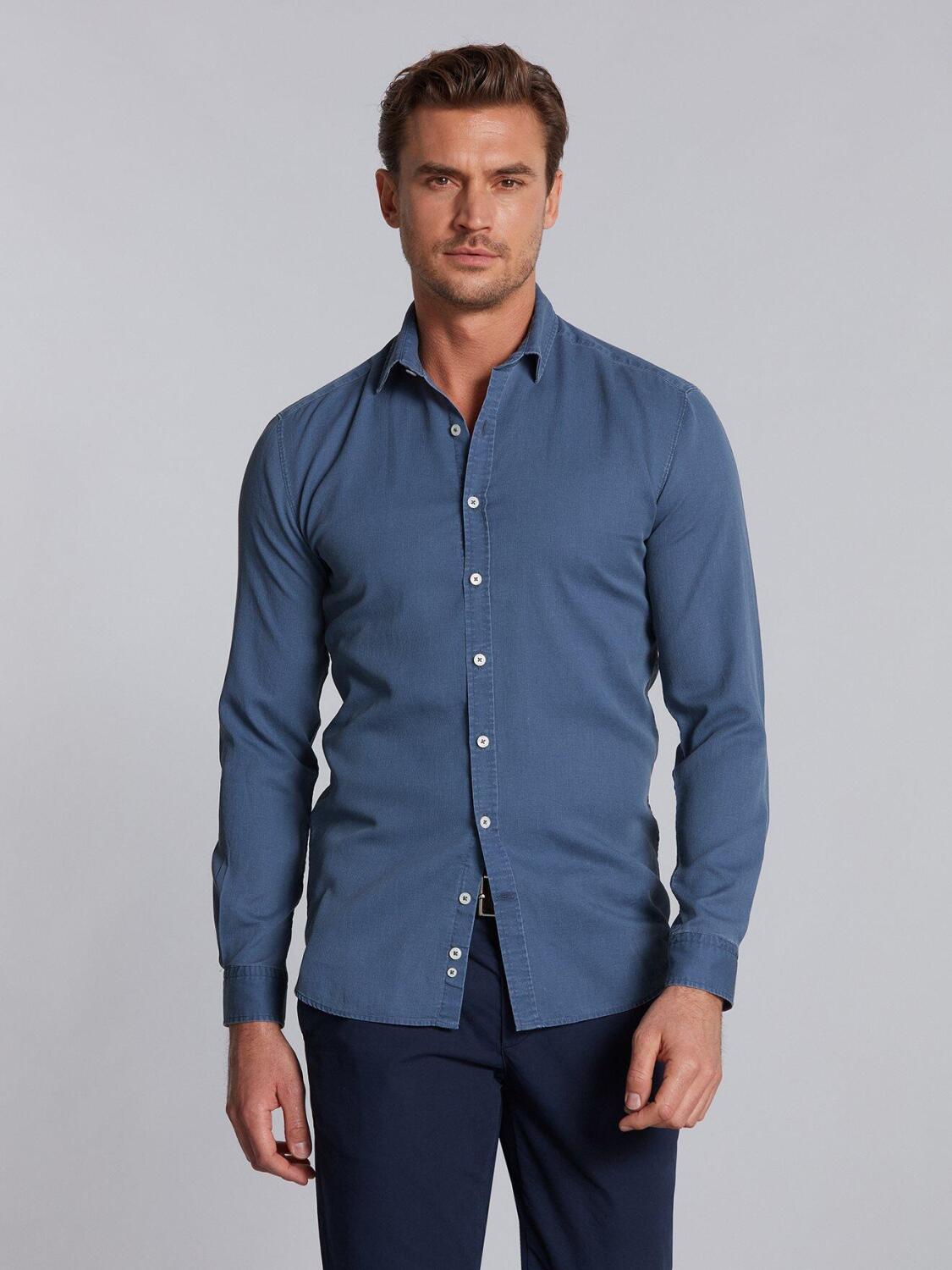 Navy piqu&eacute; shirt