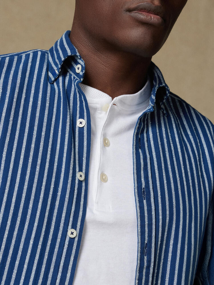 Chemise Rag &agrave; rayures indigo