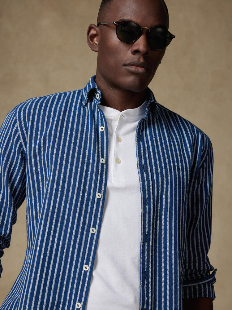 Chemise Rag &agrave; rayures indigo