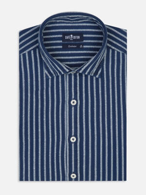 Chemise Rag &agrave; rayures indigo
