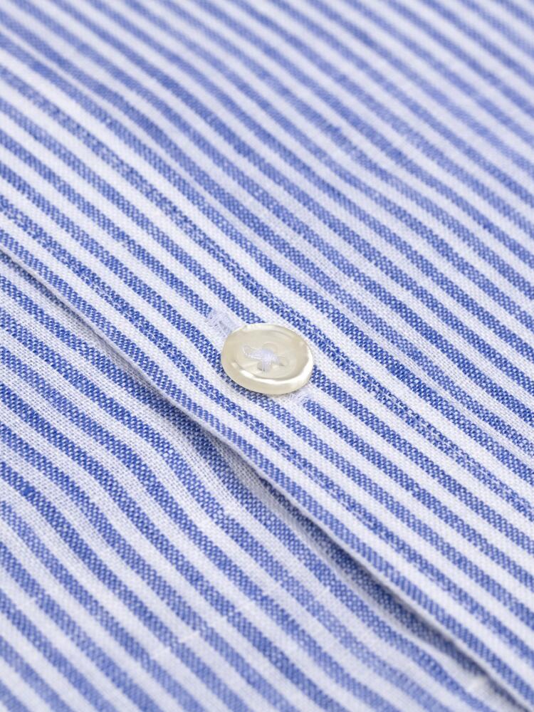 Randy shirt in blue linen stripes