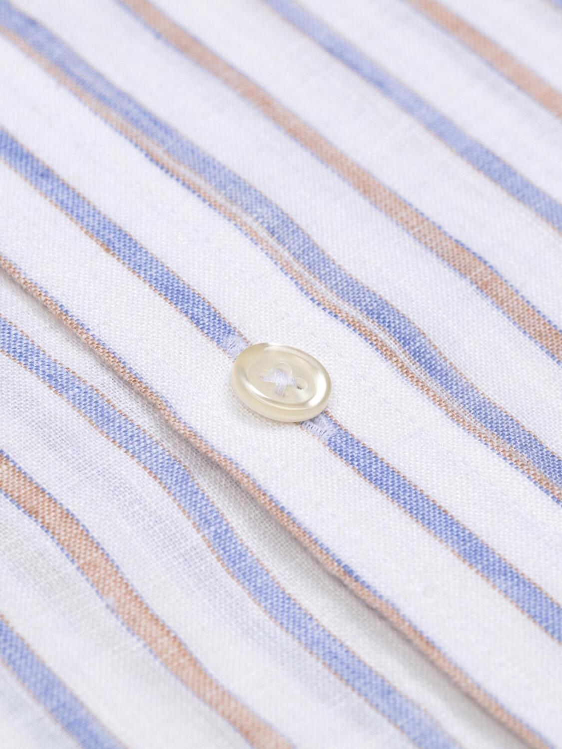 Ray overhemd sandy strepen linnen