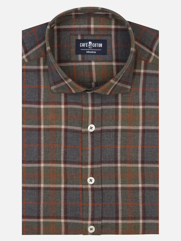 Chemise Shaw grise à motif tartan