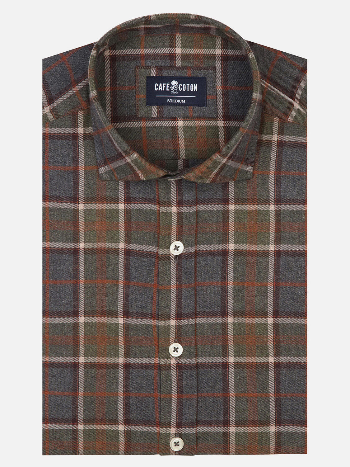 Chemise Shaw grise &agrave; motif tartan