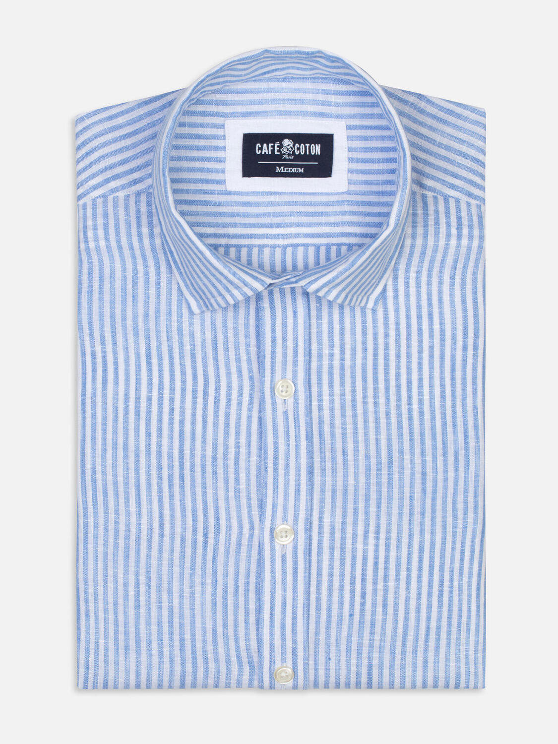 Chemise cintrée Andy à rayures ciel