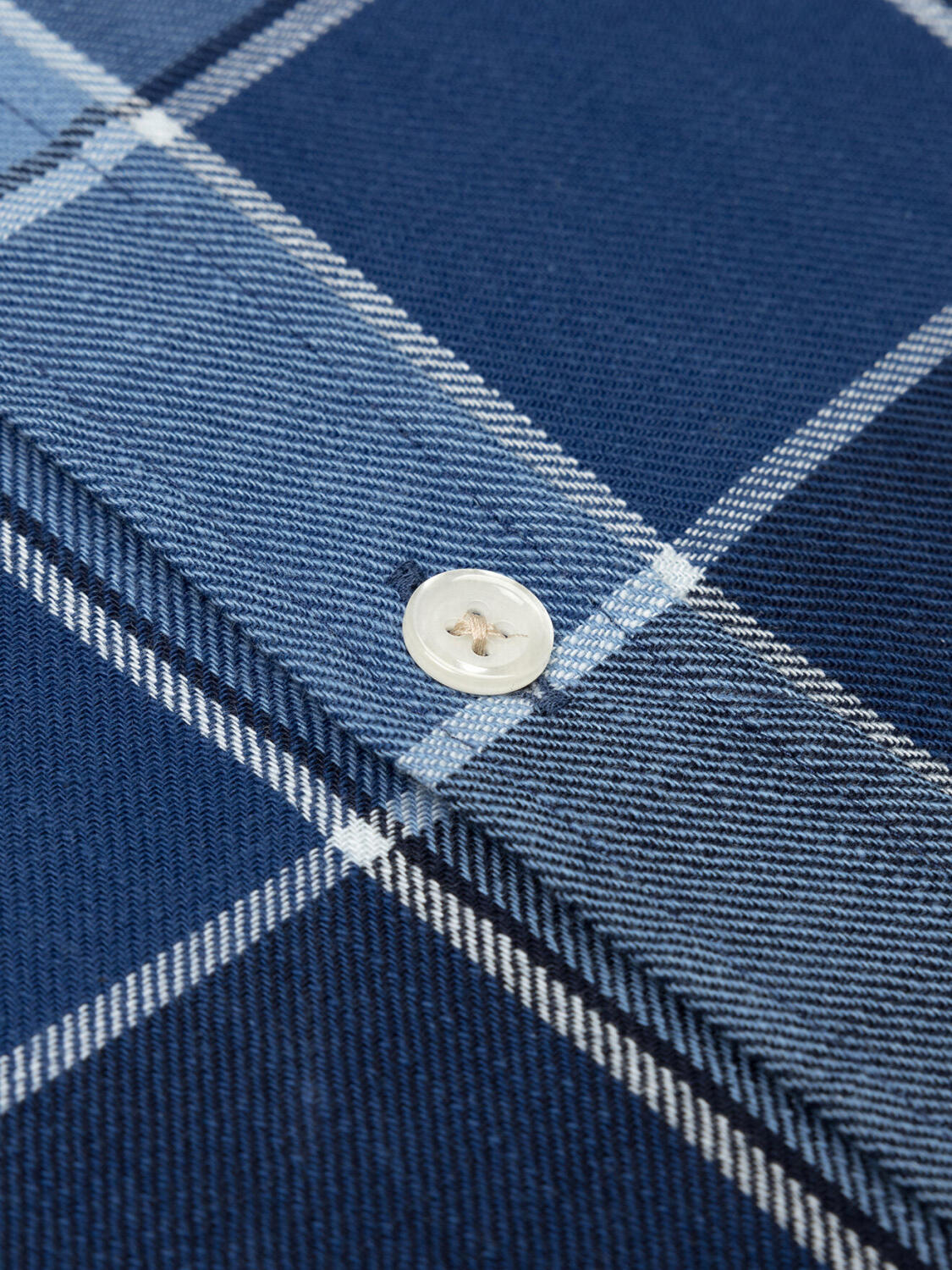 Anto indigoblaues Schottenkarohemd - Slim Fit