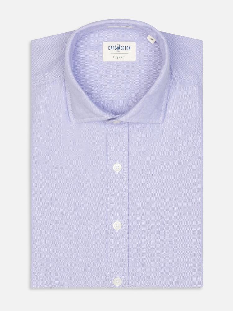 Chemise cintrée bio en oxford lavé parme