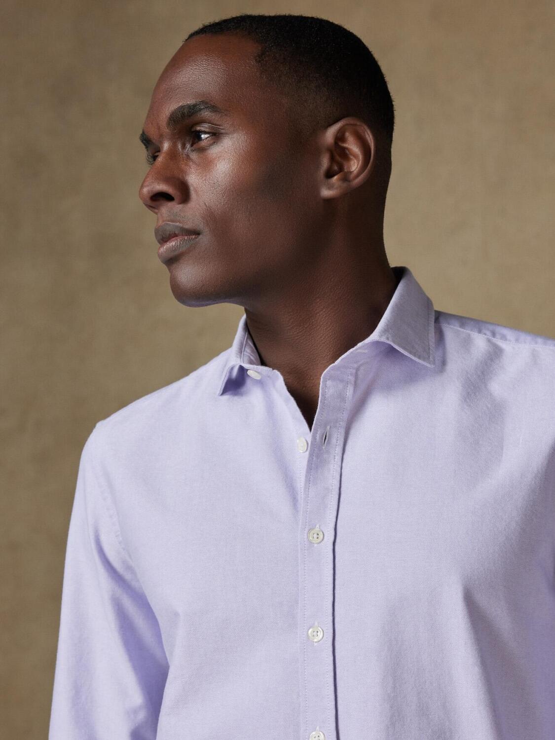 Paars biologisch gewassen oxford Slim fit overhemd