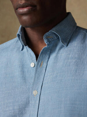 Chemise cintr&eacute;e Chad en denim ciel
