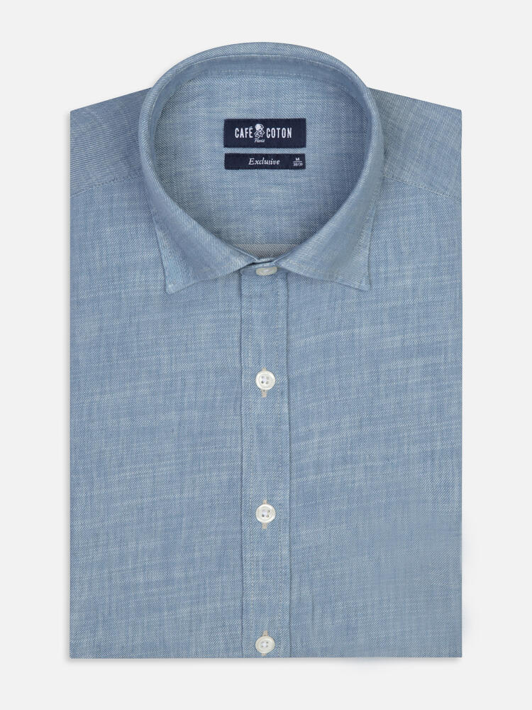 Tailiertes Hemd Chad aus Denim Hellblau