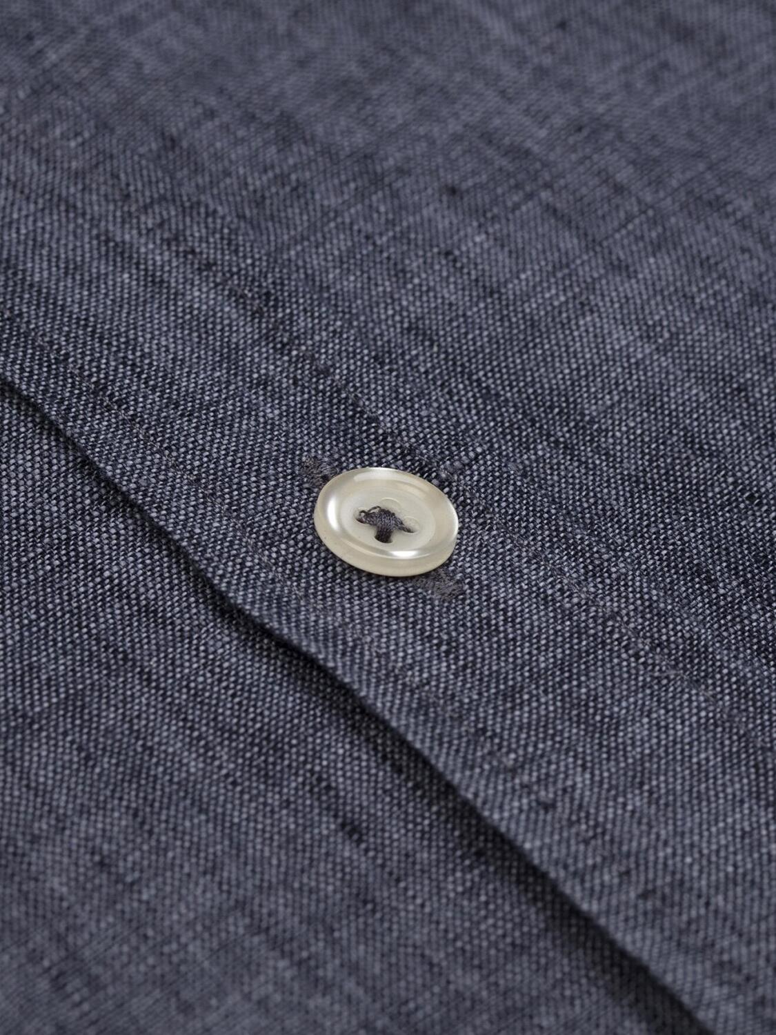 Camicia aderente Cody in lino carbone