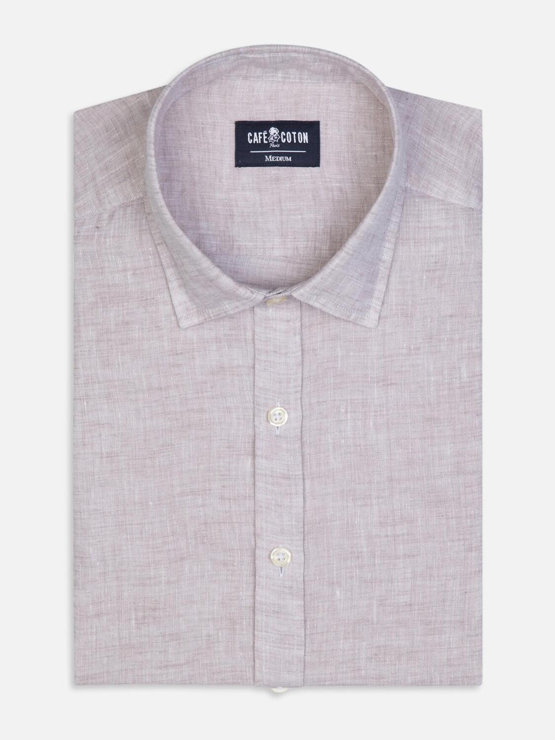 Chemise cintrée Cody en lin sable