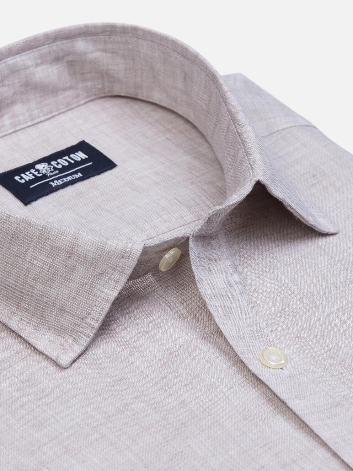 Chemise cintrée Cody en lin sable