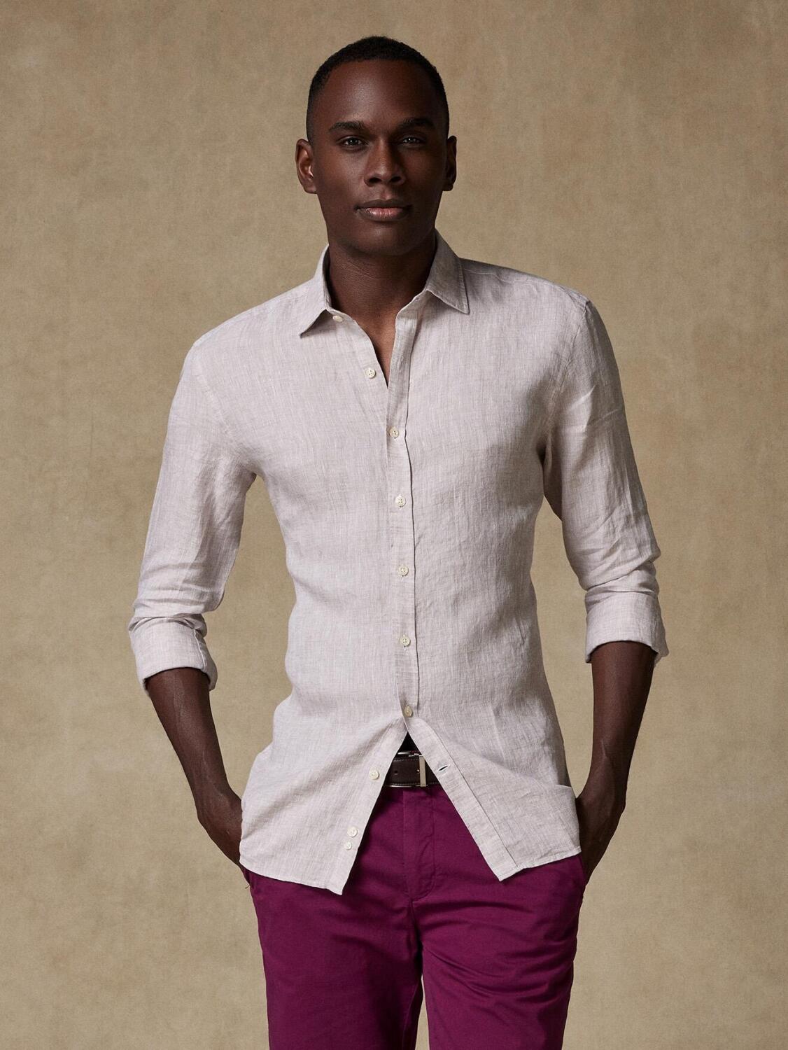Chemise cintrée Cody en lin sable