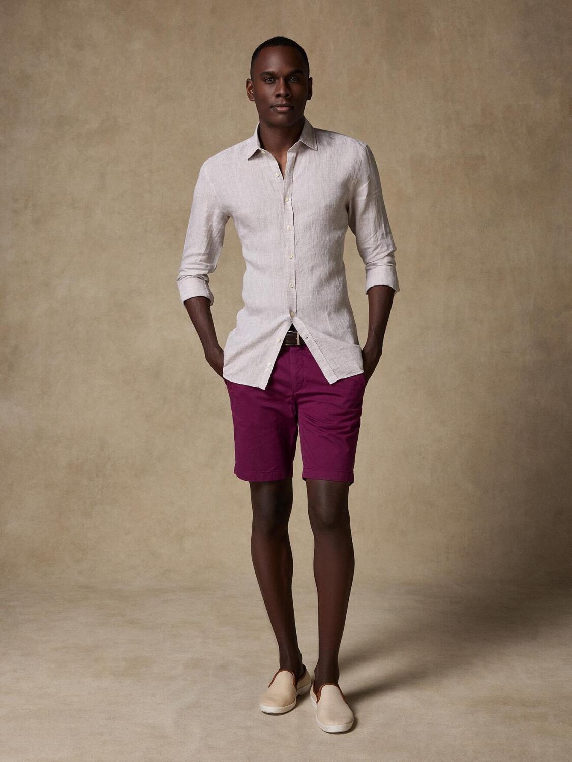 Chemise cintrée Cody en lin sable