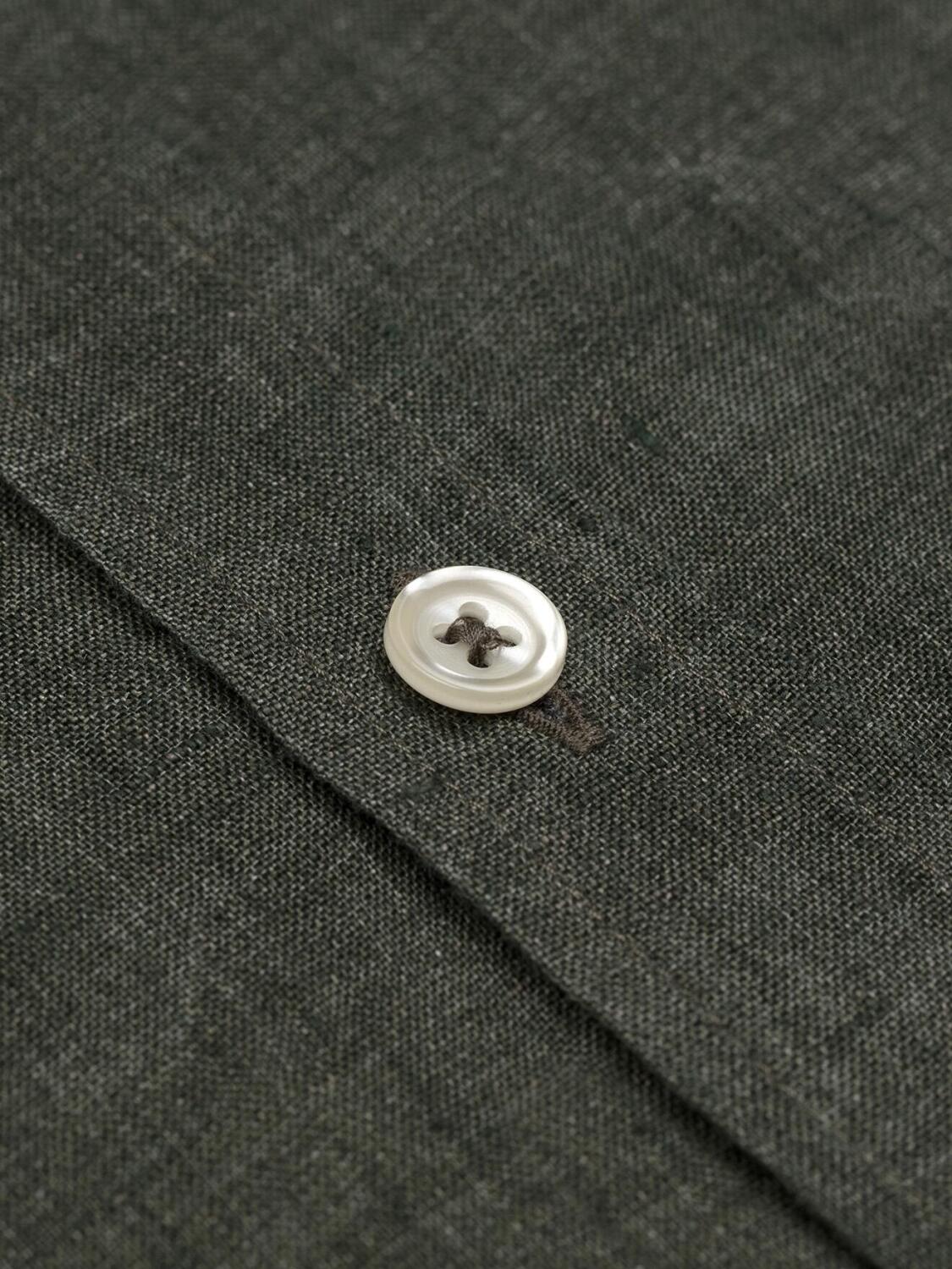 Chemise cintr&eacute;e Cody en lin kaki