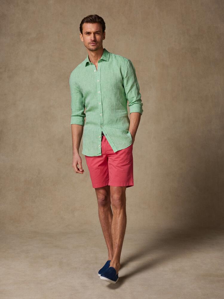 Chemise cintrée Cody en lin verte