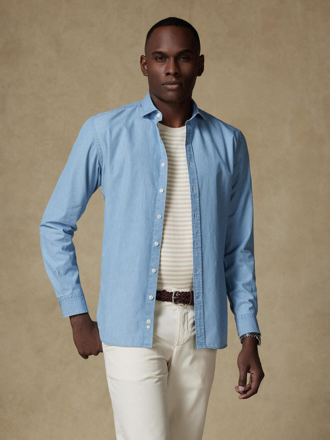 Dane tailliertes Hemd in Denim