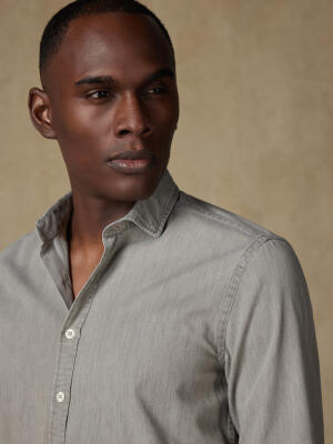 Chemise cintr&eacute;e Darcy en denim gr&egrave;ge