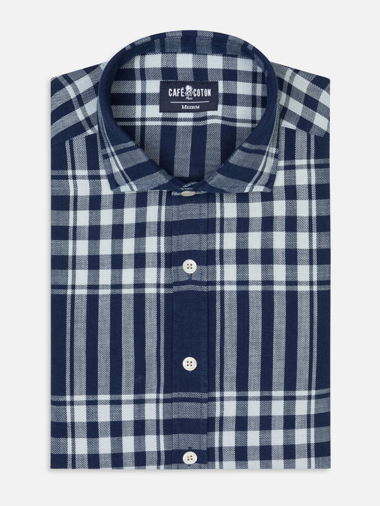 Camisa ajustada Dyan tartán índigo