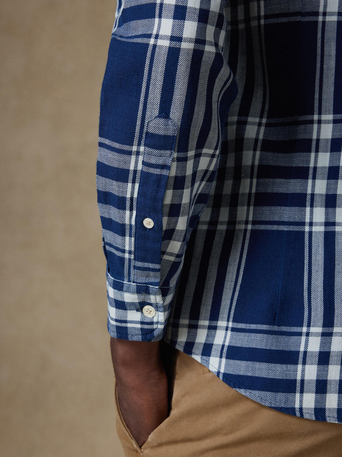 Camicia slim fit Dyan tartan indaco