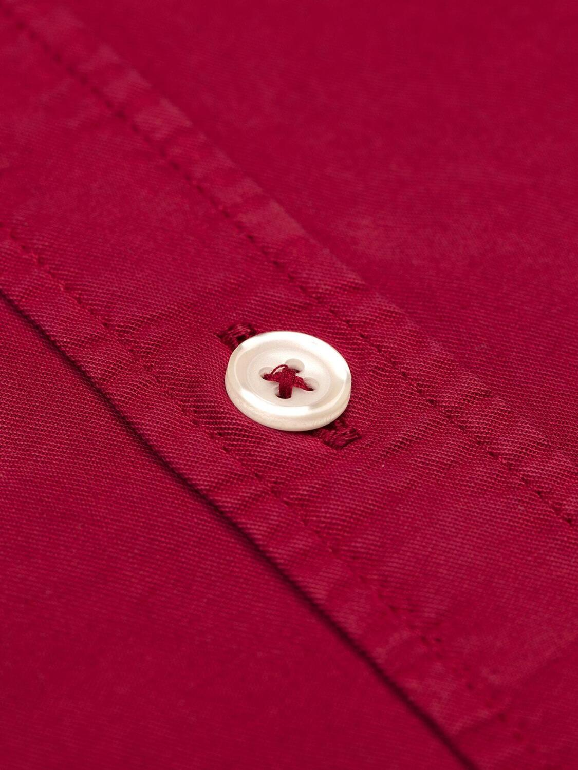 Chemise cintr&eacute;e en gabardine lav&eacute;e rouge