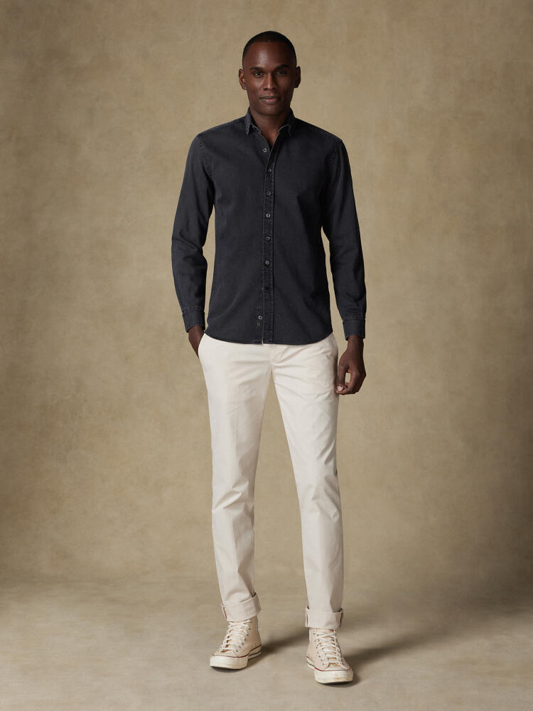 Chemise cintr&eacute;e Gustav en denim carbone