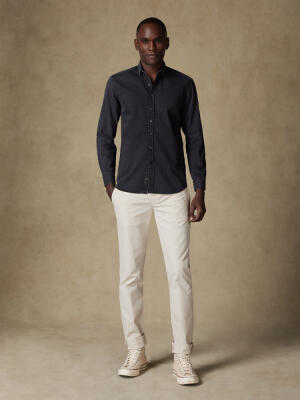 Chemise cintr&eacute;e Gustav en denim carbone
