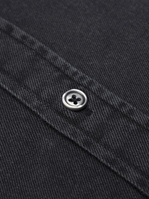 Chemise cintr&eacute;e Gustav en denim carbone