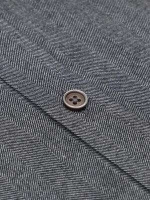 Chemise cintrée casual en flanelle anthracite