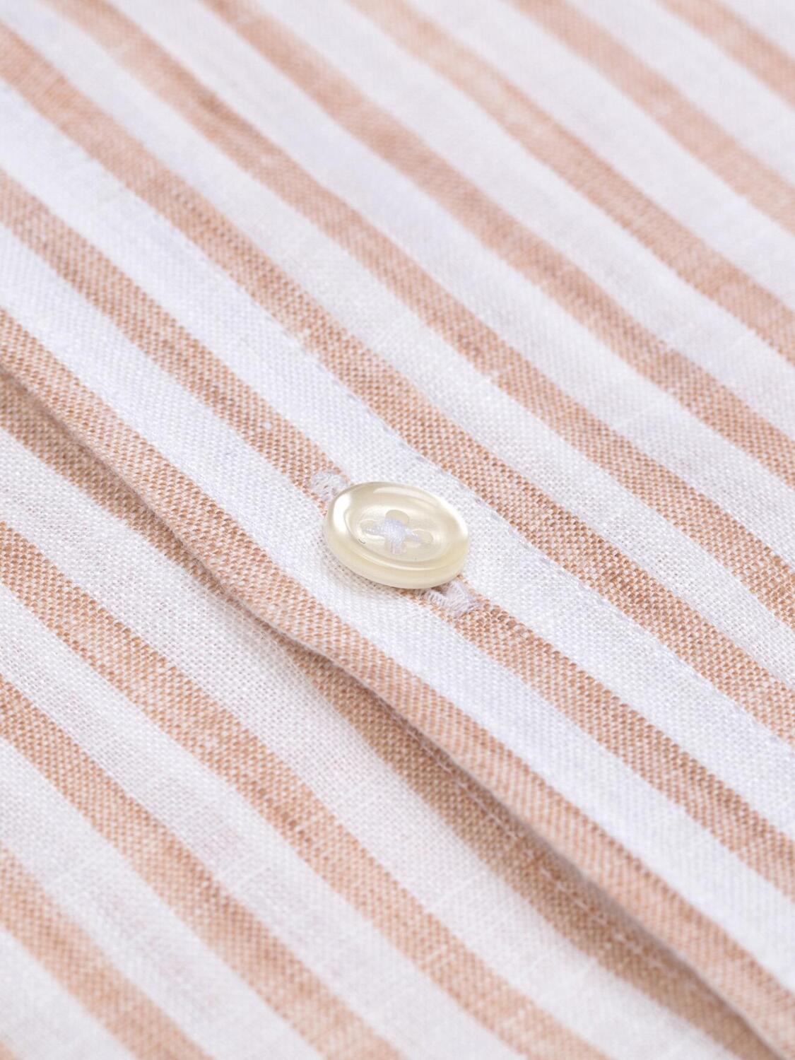 Sand stripes linnen getailleerd overhemd