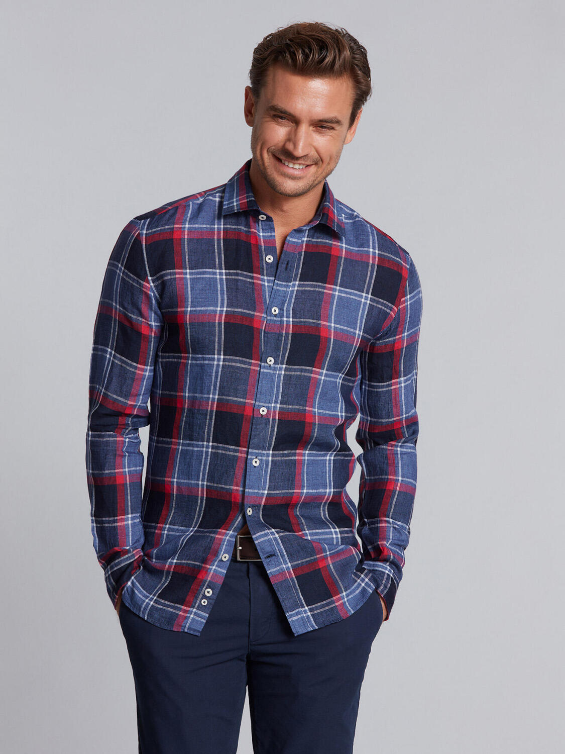 Camicia Kurt slim fit navy