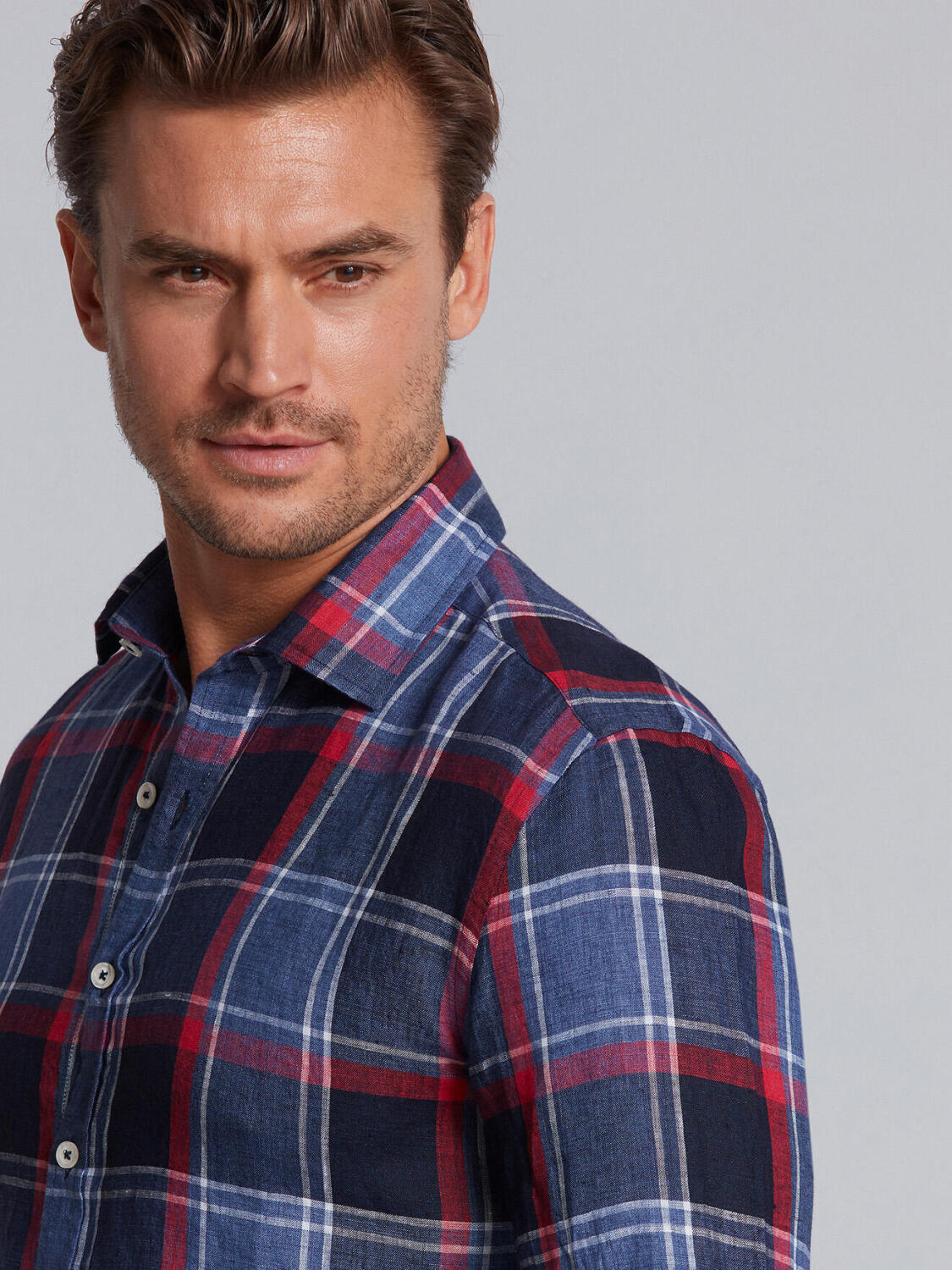 Camicia Kurt slim fit navy