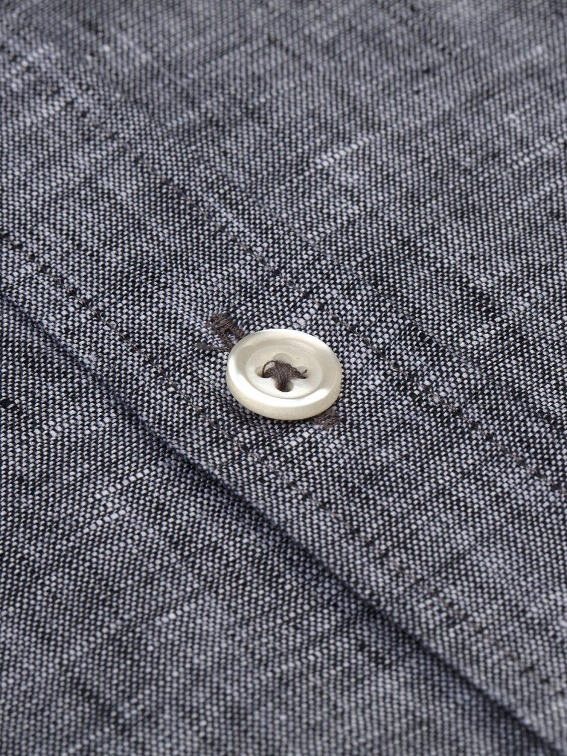 Chemise cintr&eacute;e grise en lin