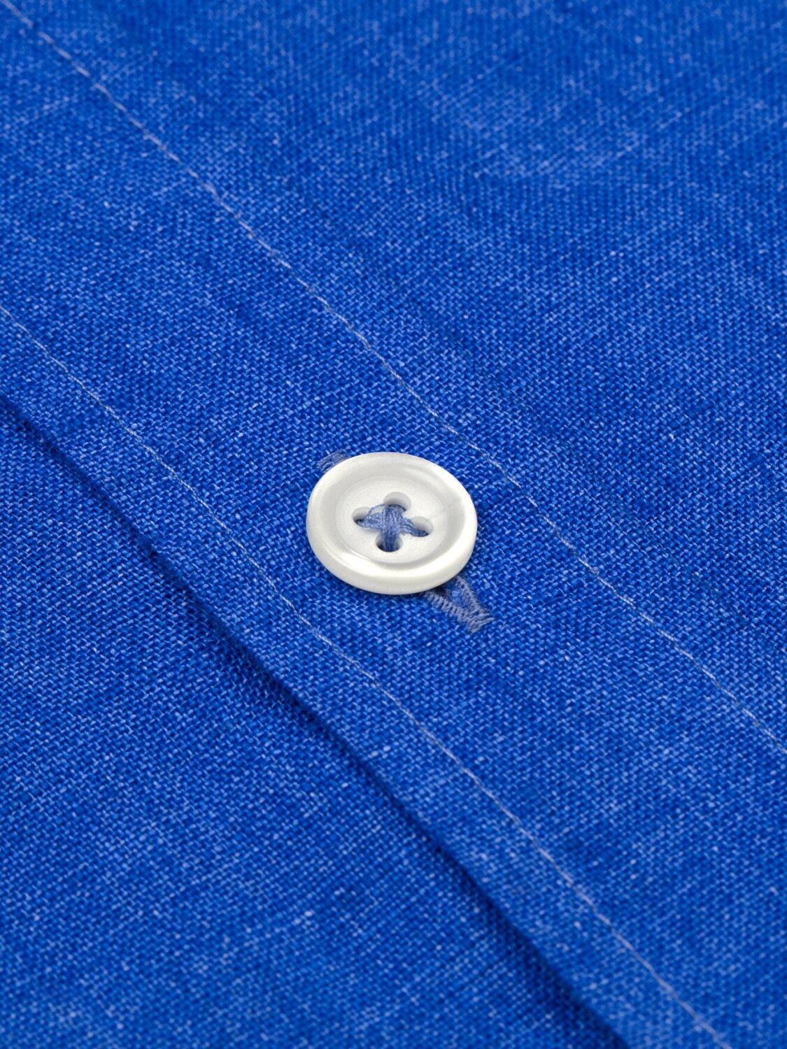 Chemise cintr&eacute;e cobalt en lin