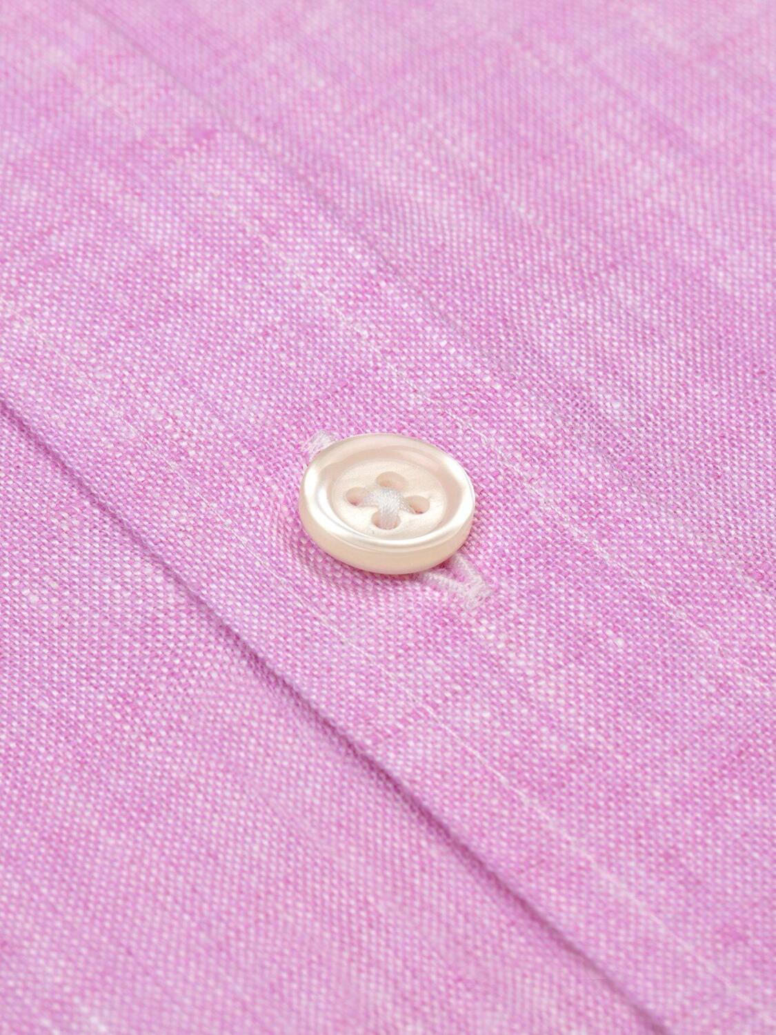 Pink linen slim fit shirt