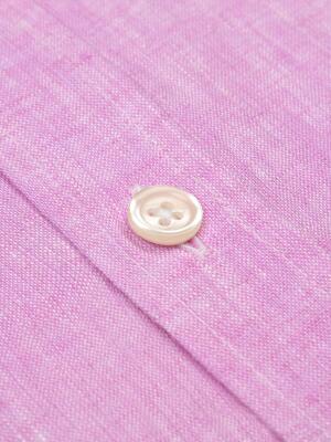 Chemise cintrée rose en lin