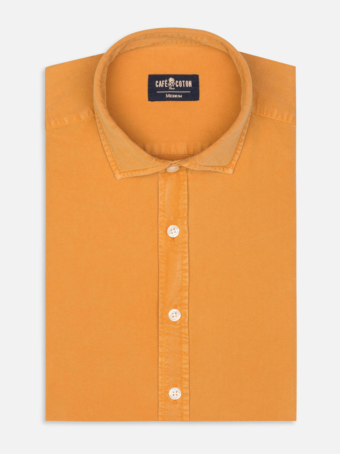 Chemise cintrée Lio en gabardine lavée safran